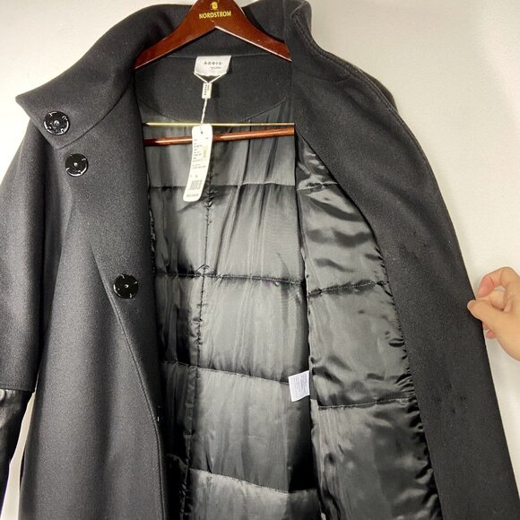 NEW Akris Punto Insulated Wool Blend Car Coat Sz 10 MSRP $1,690 Pleather Wrists - Picture 7 of 11